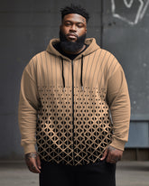 Men's Plus Size Classic Check Graphic Zip Hoodie